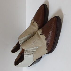 Vintage Nine West ankle booties leather brown women 9M Y2K western academia boho
